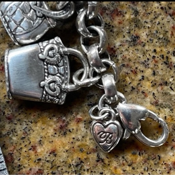 Brighton jewelry. 2 handbag themed bracelets and a scroll motif necklace. - Picture 6 of 8